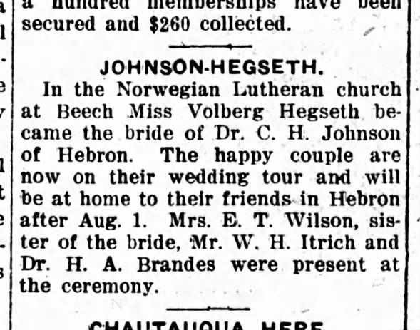 Clipping from The Bismarck Tribune